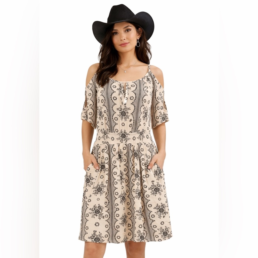 Only Hearts NYC Vintage Modal Keyhole Sleeve  Dress with pockets Women’s Small